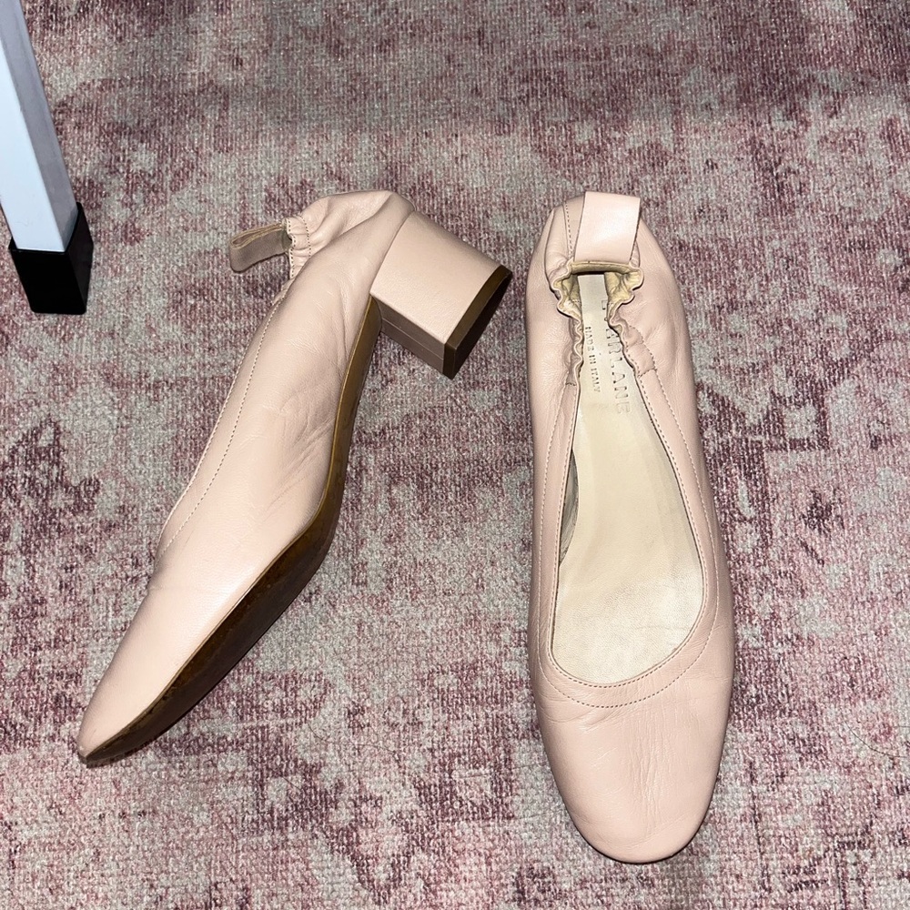 Everlane nude Pink Leather Women's block heels Sz 6.5